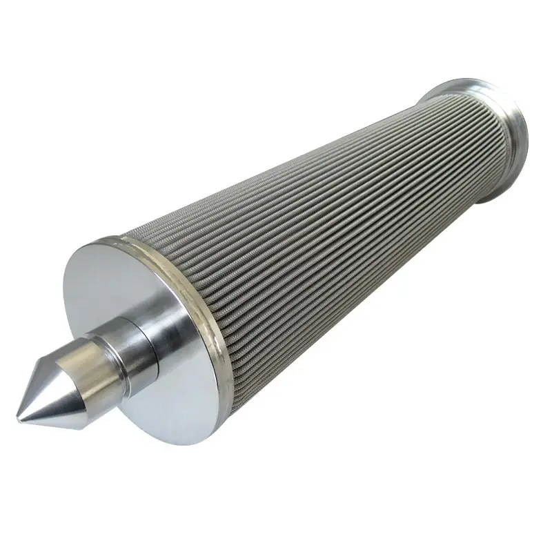 Pleated melt filter cartridge for high-temperature polymer processing