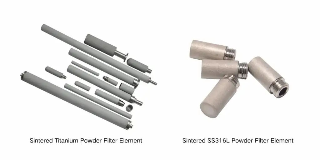 sintered Ti powder filter VS sintered ss316l powder filter
