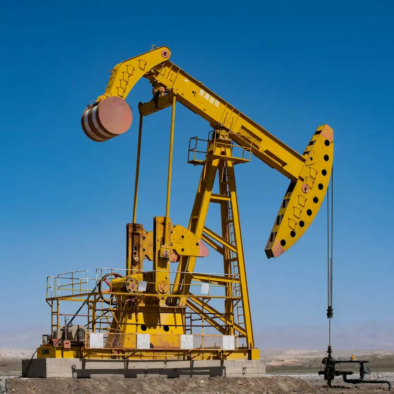 Oil pumpjack at a drilling site - high pressure filter elements for drilling fluid and mud systems